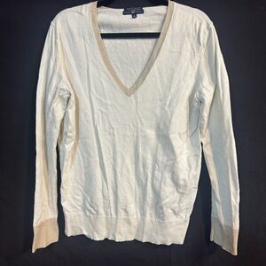 Vintage Gap V-Neck Cream Sweater with Cashmere